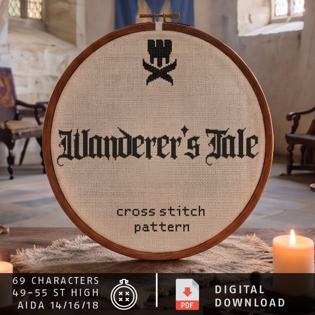 Wanderer's Tale: cross stitch alphabet pattern, PDF